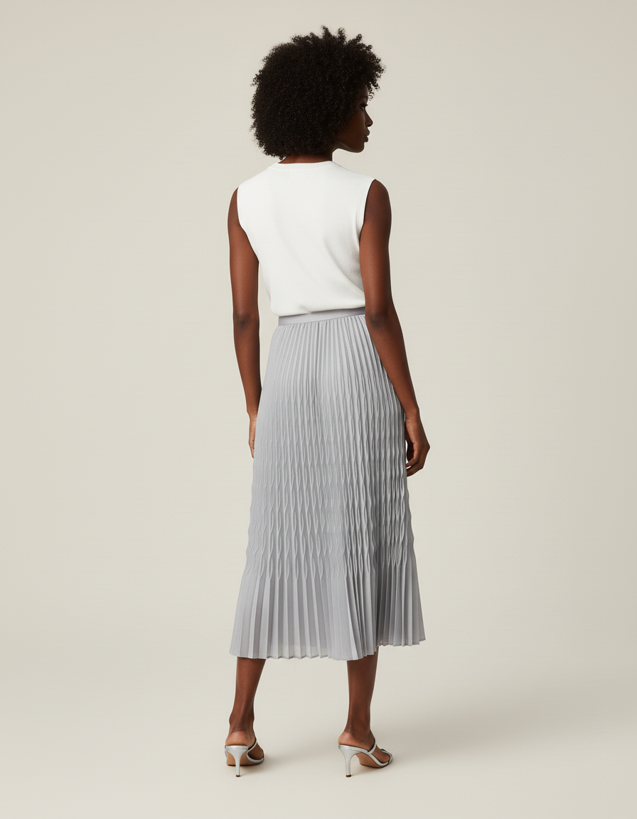 jupe plissée midi femme