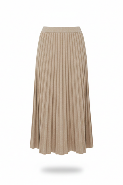 Jupe Plissée beige tricotée élégante