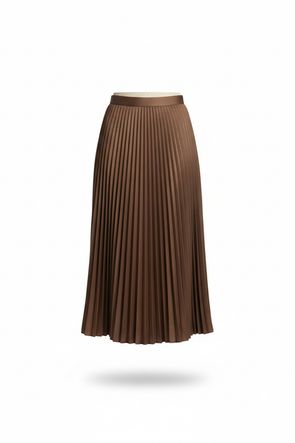 Jupe Plissée Marron Fluide Chic