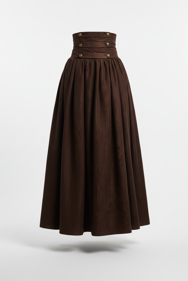 Jupe Plissée marron taille haute élégante