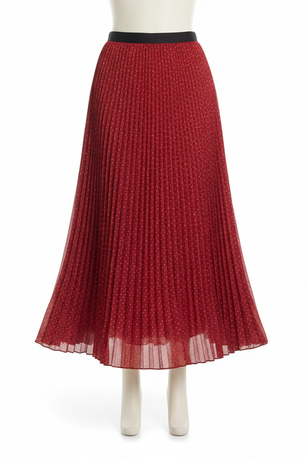 jupe plissée rouge bordeaux