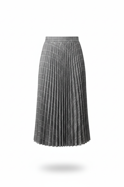 Jupe Plissée Plaid Midi Chic