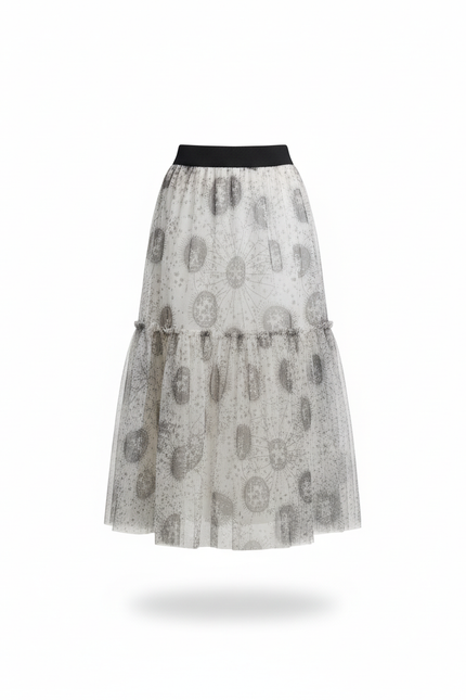 jupe plissée transparente