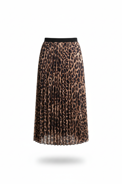 jupe plissée midi beige