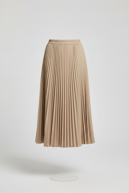 jupe beige plissée