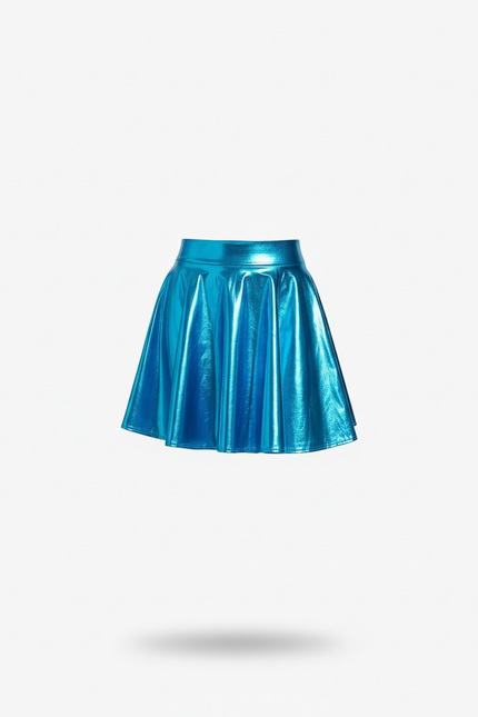 Jupe Plissée Bleu Brillante Holographique