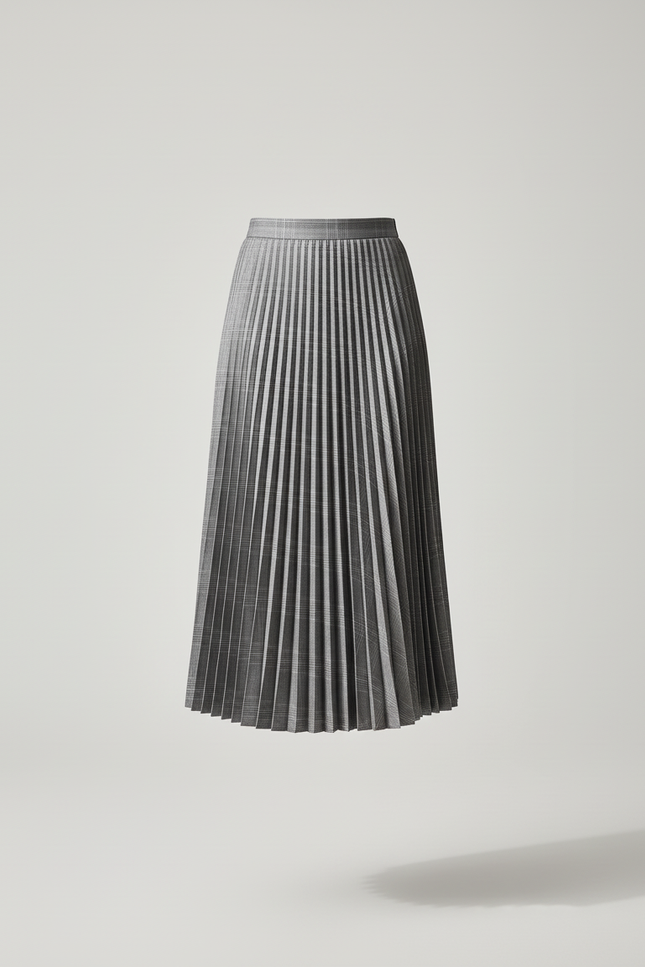 Jupe Plissée gris écossais chic