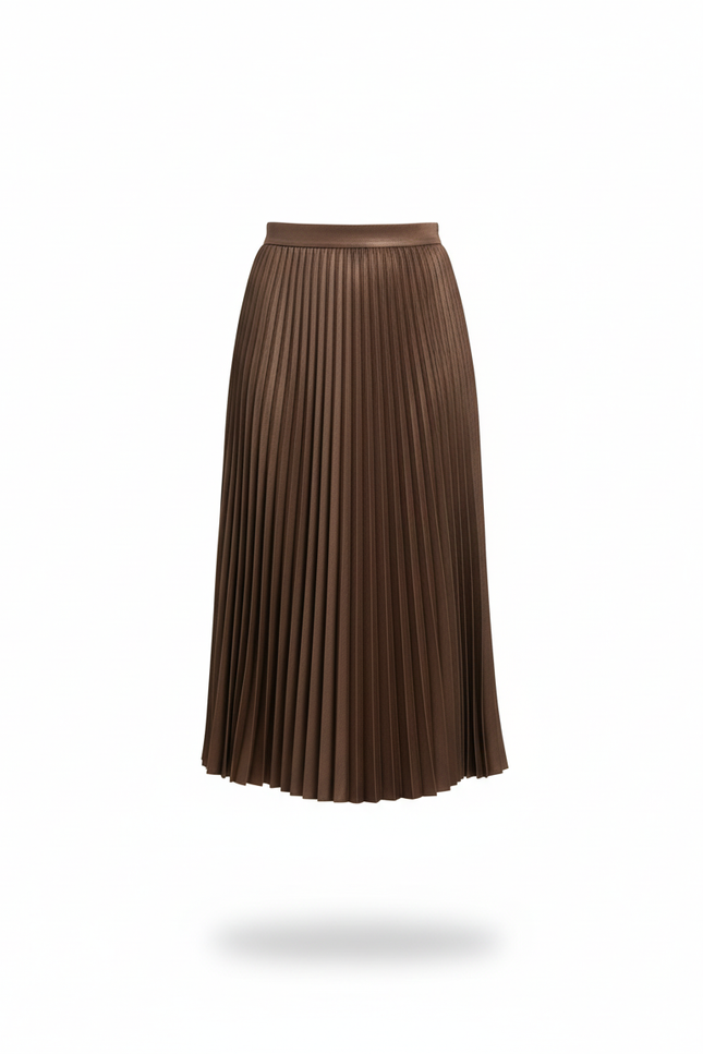 Jupe Plissée marron midi élégante