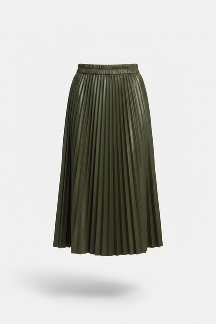 jupe plissée vert foncé