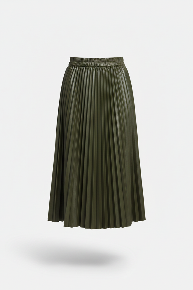 jupe plissée vert foncé