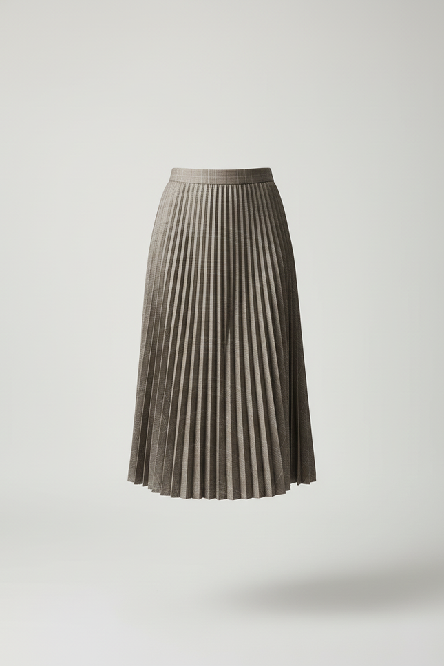 Jupe Plissée gris carreaux chic