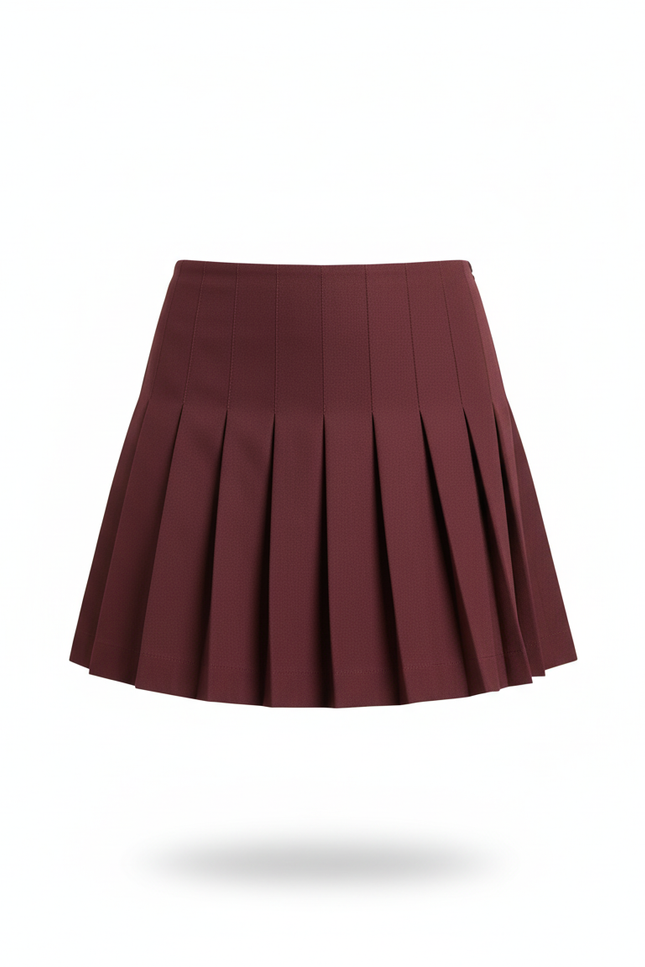 Jupe Plissée bordeaux mini chic