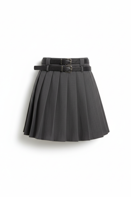 Jupe Plissée mini grise chic