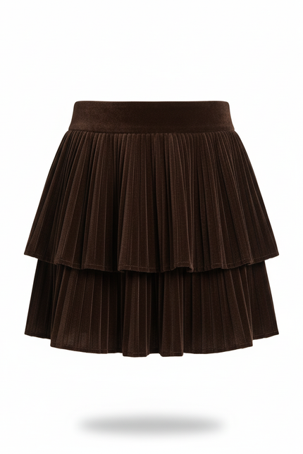 Jupe Plissée velours étagée chic