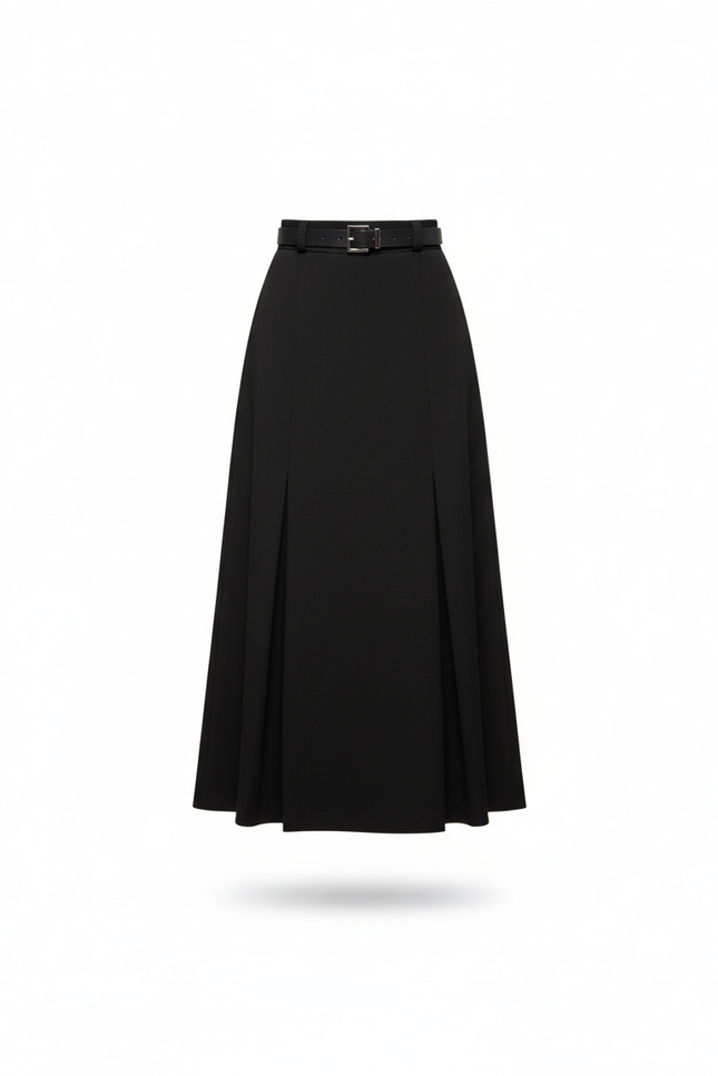 Jupe Plissée noire longue élégante raffinée