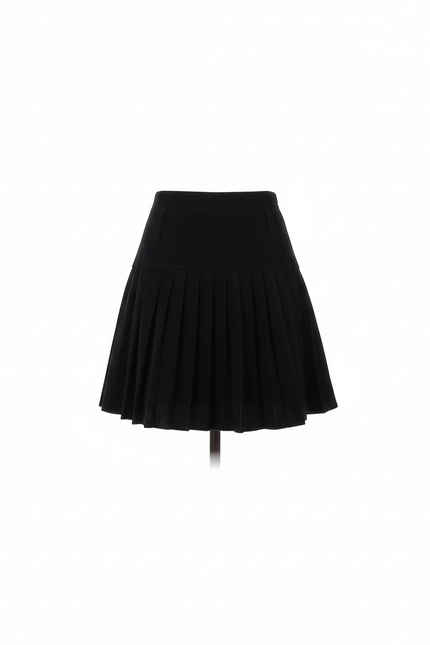 Jupe Plissée noire côtelée chic