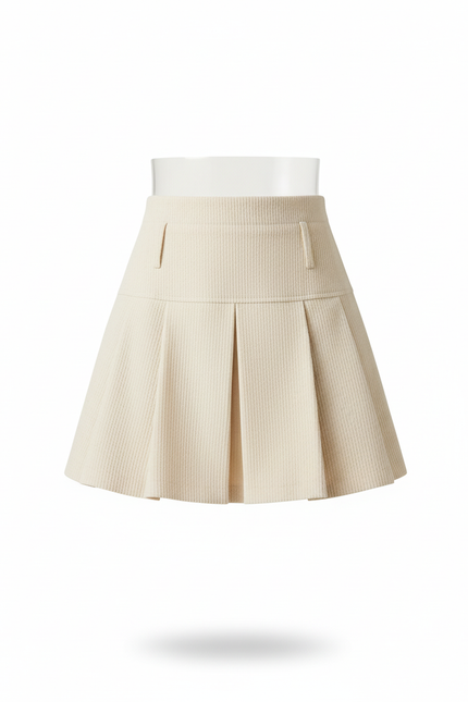 Jupe Plissée crème mini chic