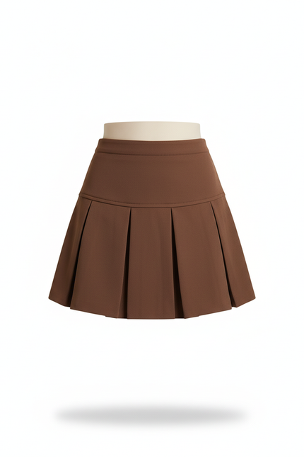 Jupe Plissée Marron Mini Y2K