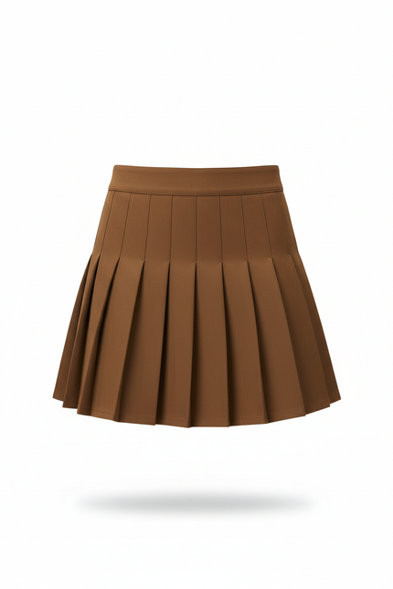 Jupe Plissée marron preppy chic