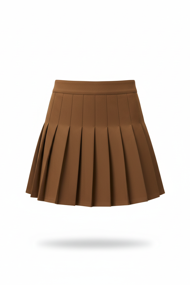Jupe Plissée marron preppy chic
