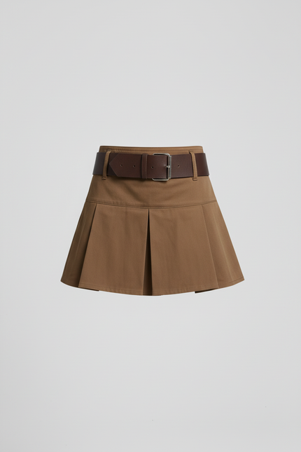 Jupe Plissée marron mini Preppy