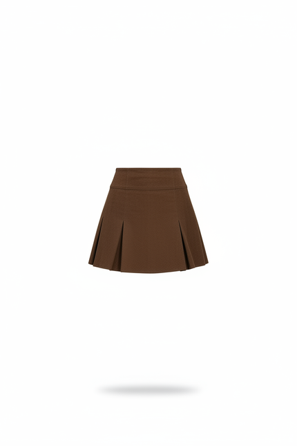 Jupe Plissée Marron Mini Chic moderne