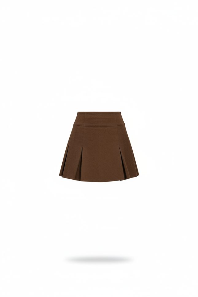 Jupe Plissée Marron Mini Chic moderne