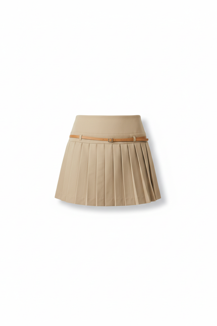 jupe plissée courte beige