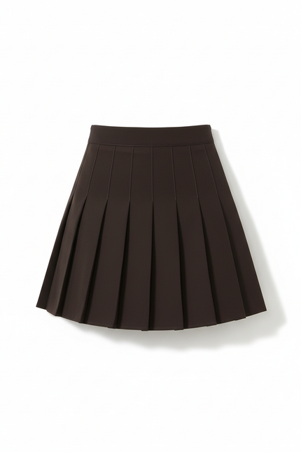 Jupe Plissée Marron Mini Coréenne