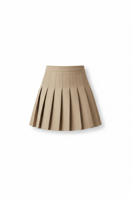Jupe Plissée beige mini chic