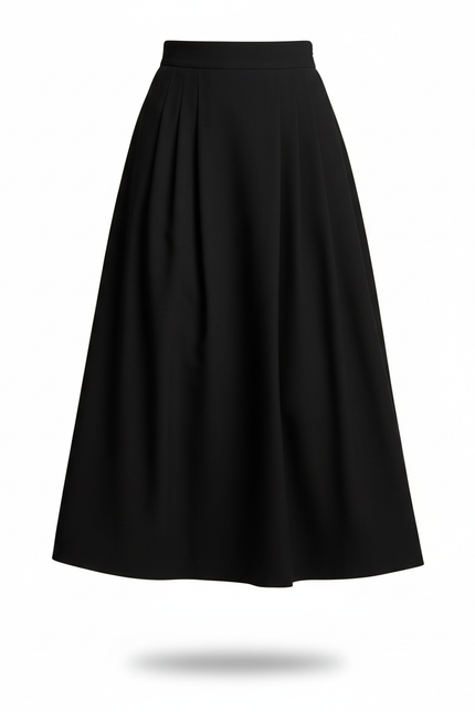 Jupe Plissée noire longue élégante tendance