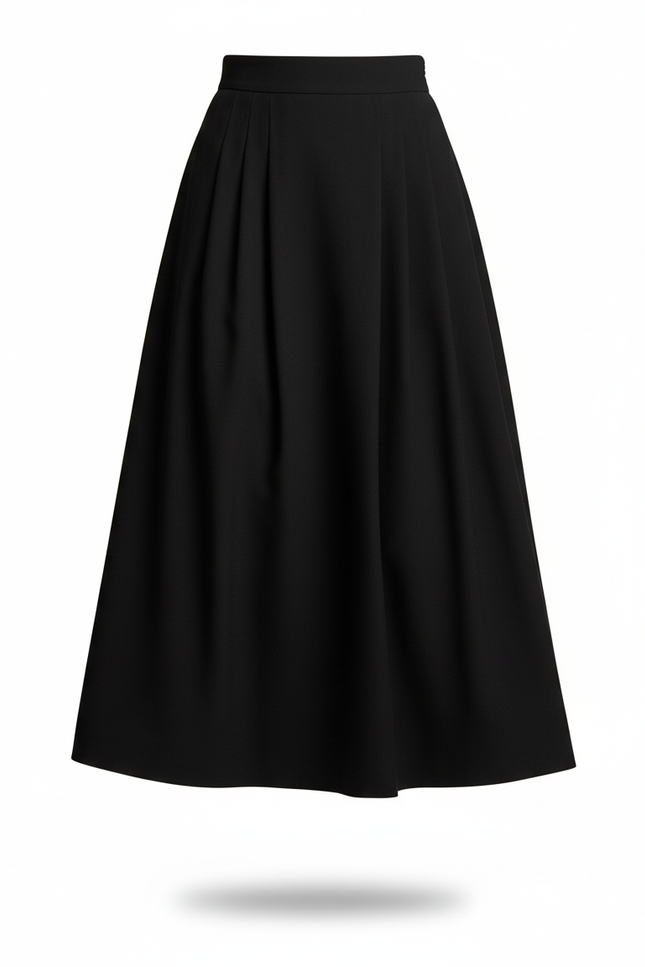 Jupe Plissée noire longue élégante tendance