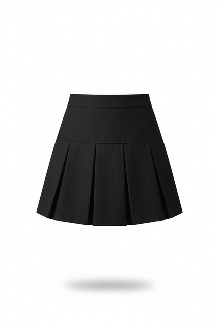 Jupe Plissée Noir Mini Préppy