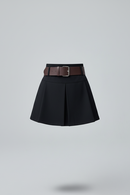 Jupe Plissée Noire A-line Chic