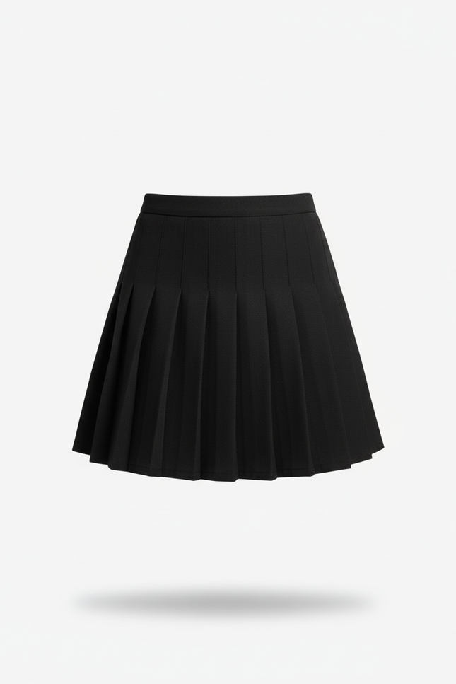 Jupe Plissée noire mini chic raffinée
