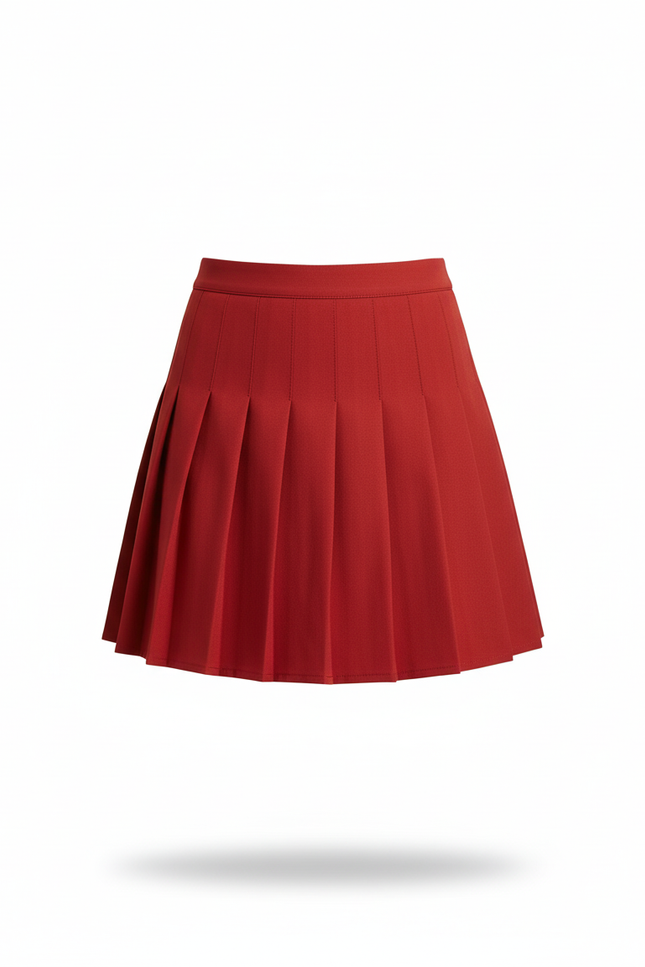 Jupe Plissée rouge mini chic