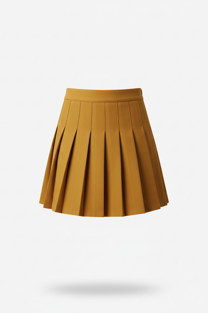 Jupe Plissée marron mini chic moderne urbaine