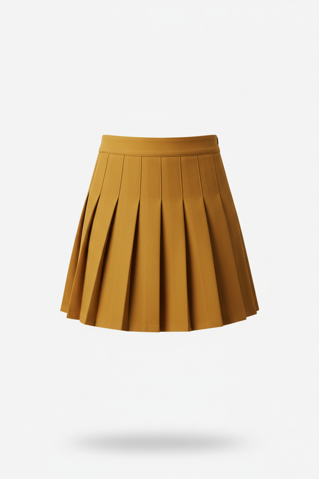 Jupe Plissée marron mini chic moderne urbaine