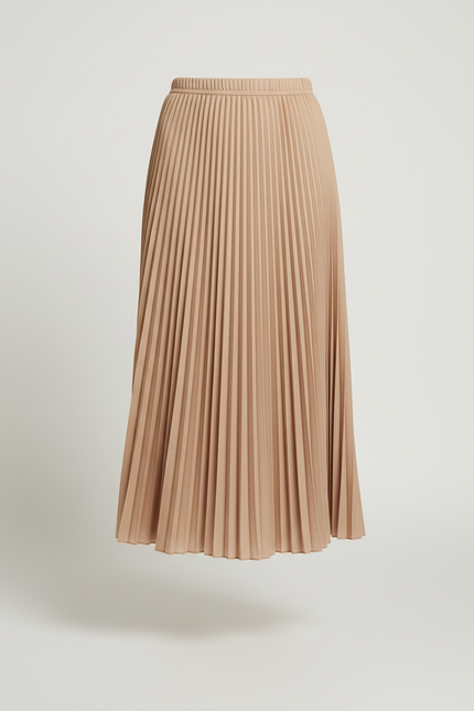 Jupe Plissée Beige Fluide Élégante