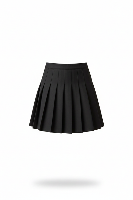 Jupe Plissée Noire Mini Décontractée