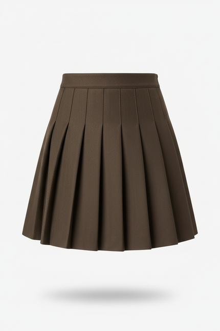Jupe Plissée Marron Mini Chic stylée