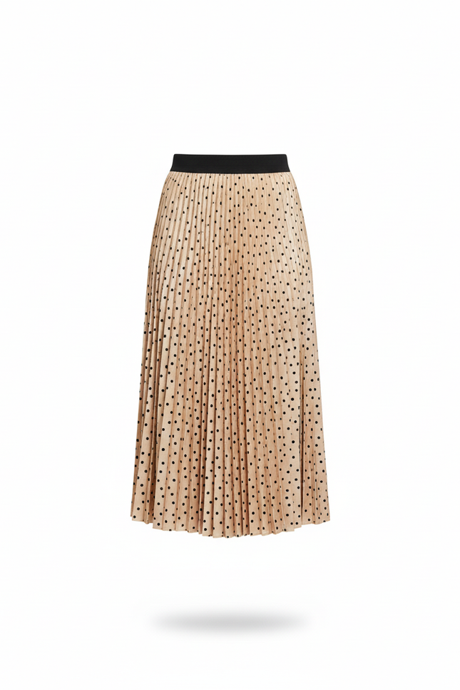 Jupe Plissée dorée à pois chic