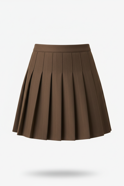 Jupe Plissée Marron Mini Chic originale