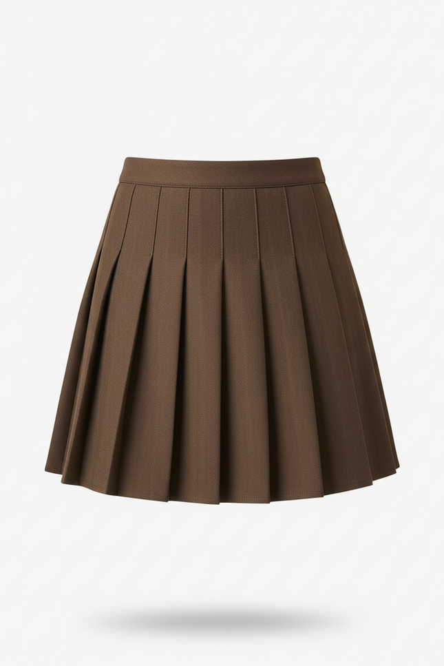 Jupe Plissée Marron Mini Chic originale