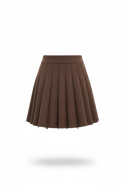jupe plissée marron courte