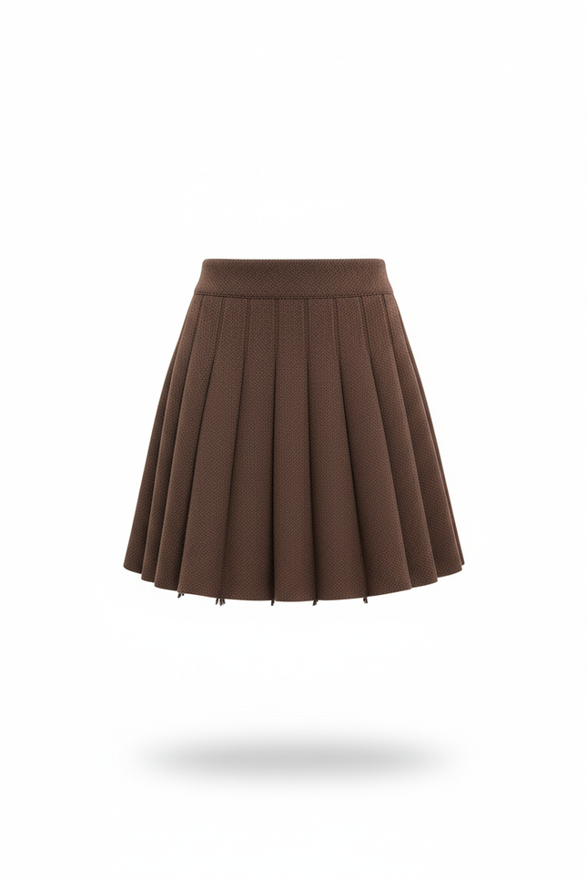 jupe plissée marron courte