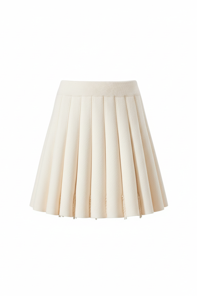 jupe plissée creme