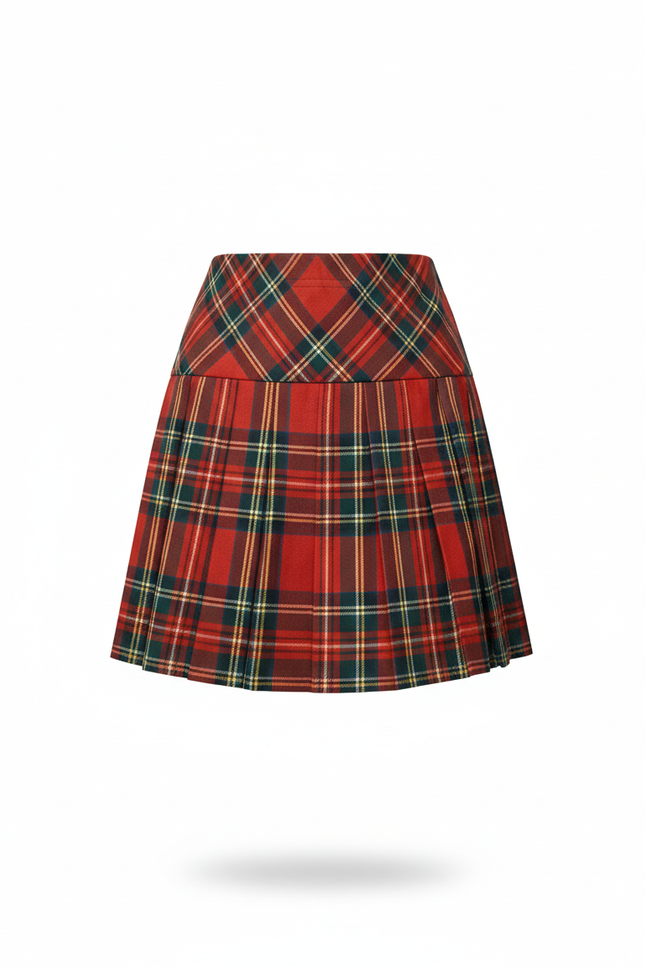 Jupe Plissée écossaise rouge sexy