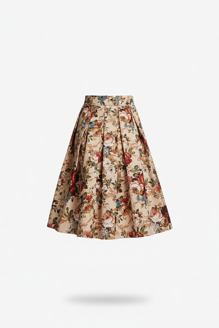 Jupe Plissée florale vintage chic