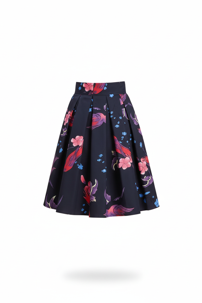 jupe plissée fleurie courte